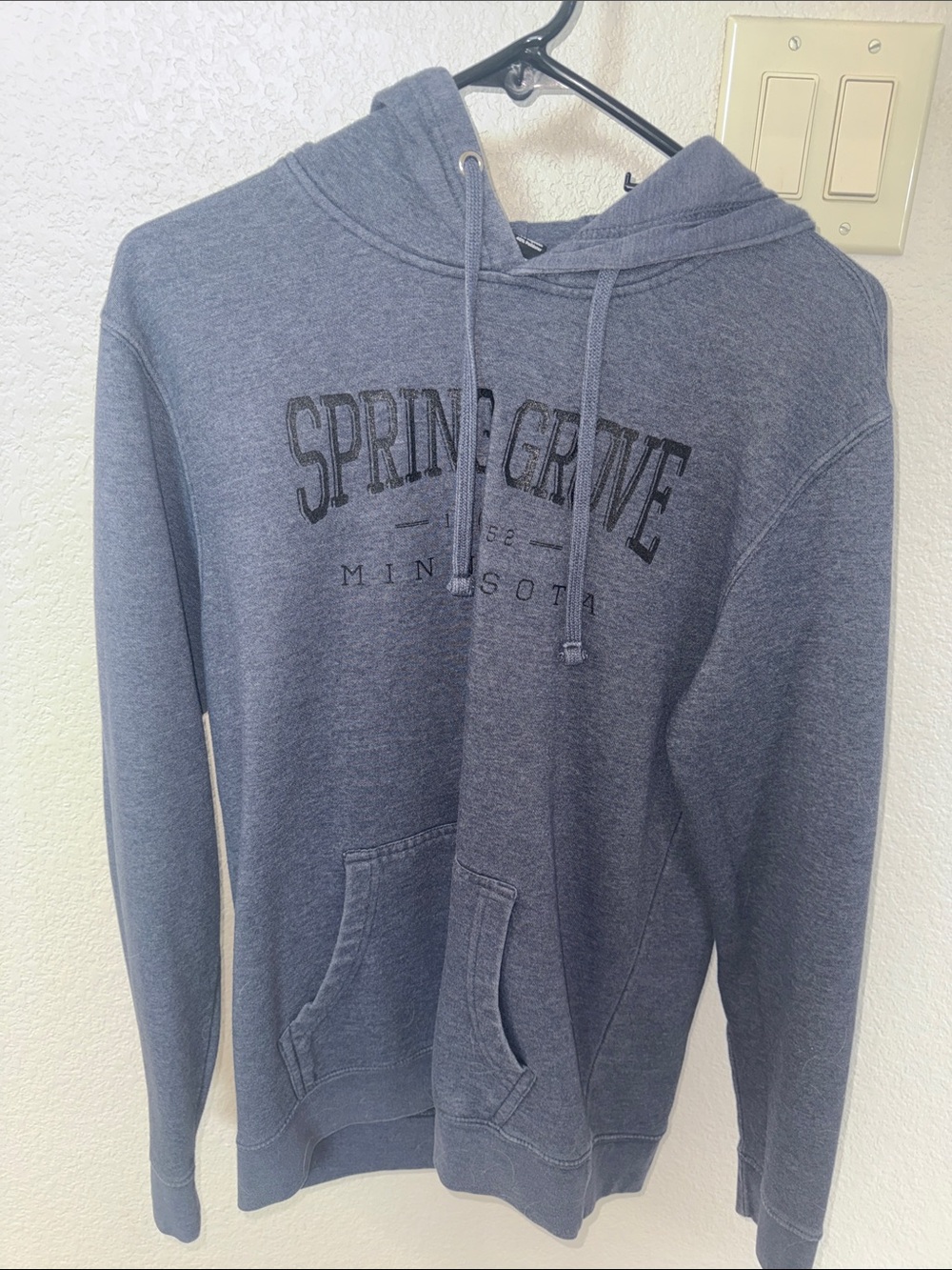 Spring Grove Minnesota Men's Heather Navy Hoodie